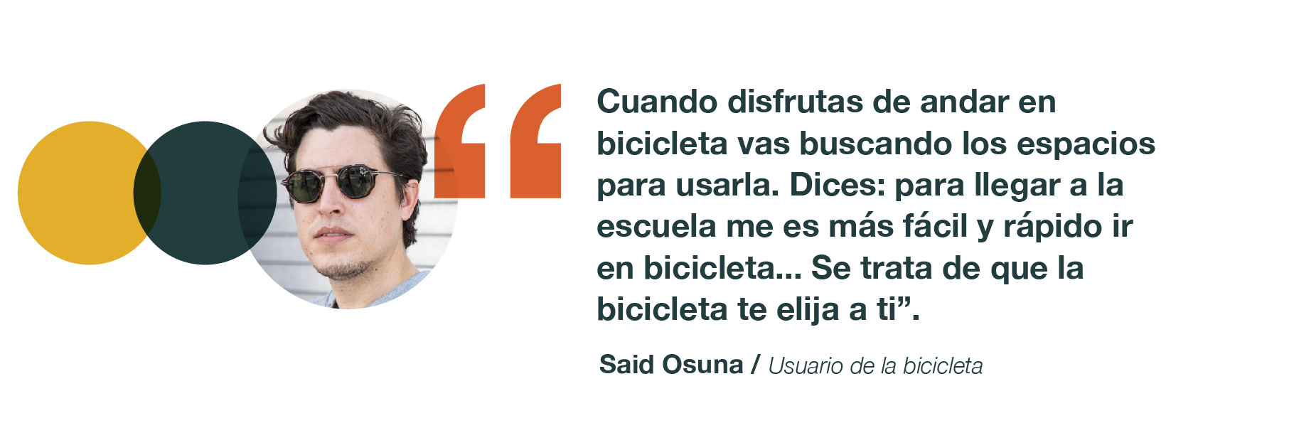 Said Osuna docente y funcionario que recorre hasta 30 kilómetros al día en bicicleta